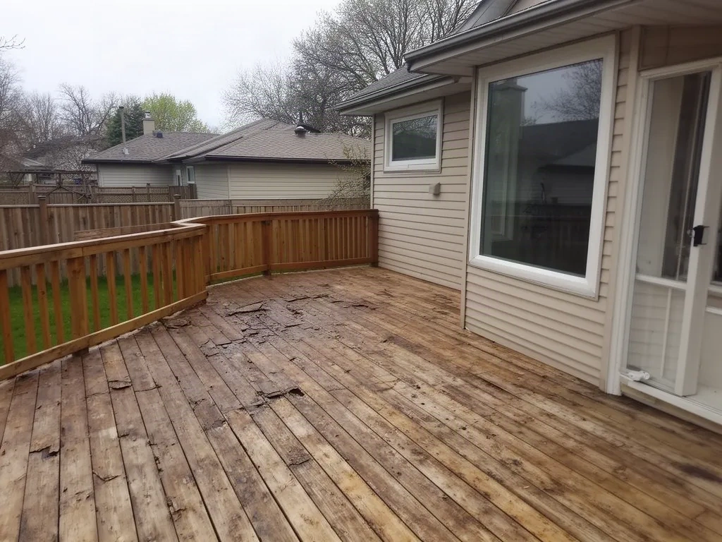 Before — Deck Sanding & Restoration in Winnipeg